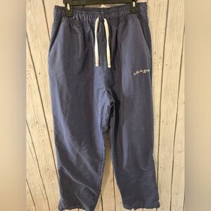 Vintage Life is Good Navy Drawstring Pants XL Relaxed Fit Lounge Windbreaker Sty